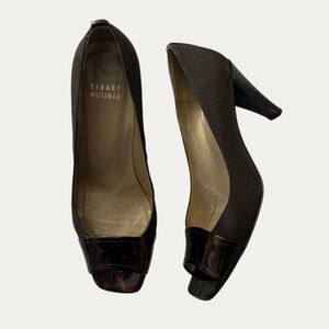 Vintage Stuart Weitzman Brown Slingback Pumps Size 7 – Patent Tortoise Detail